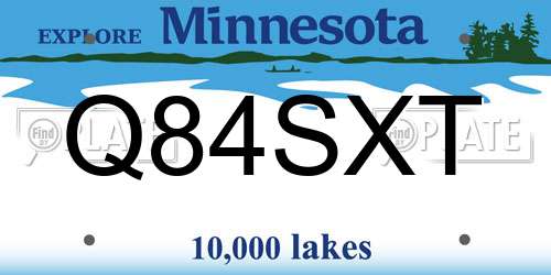 Q84SXT Minnesota License Plate