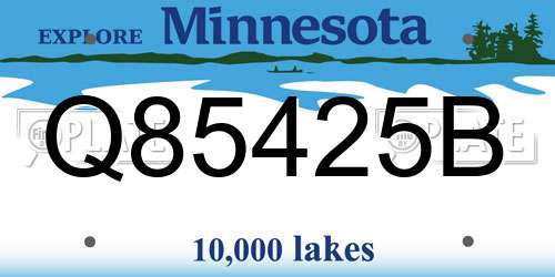 Q85425B Minnesota License Plate