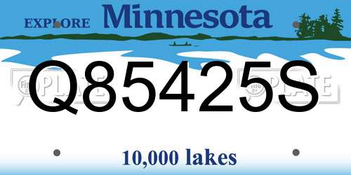 Q85425S Minnesota License Plate