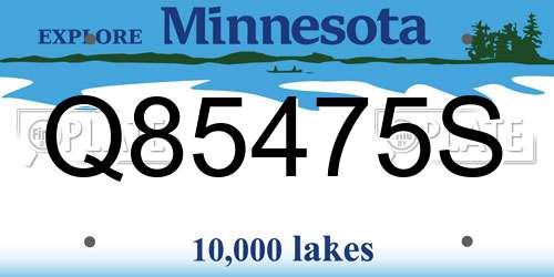 Q85475S Minnesota License Plate