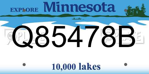 Q85478B Minnesota License Plate