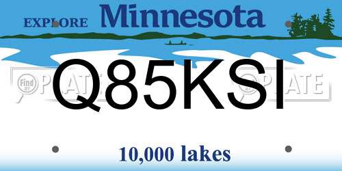 Q85KSI Minnesota License Plate