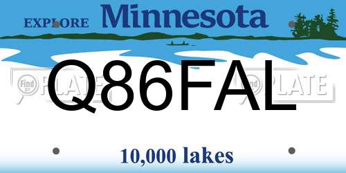 Q86FAL Minnesota License Plate