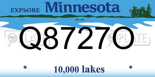 Q8727O Minnesota License Plate