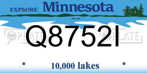 Q8752I Minnesota License Plate