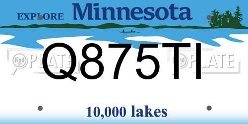 Q875TI Minnesota License Plate