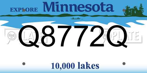 Q8772Q Minnesota License Plate