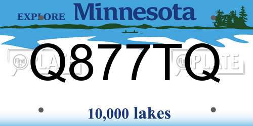 Q877TQ Minnesota License Plate