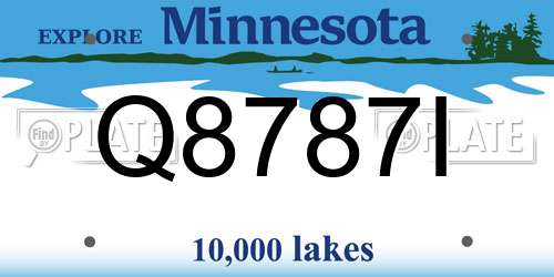 Q8787I Minnesota License Plate