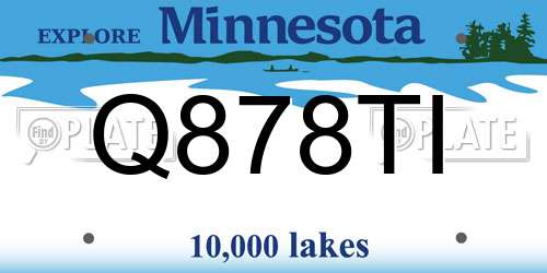 Q878TI Minnesota License Plate