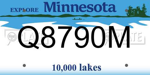 Q8790M Minnesota License Plate