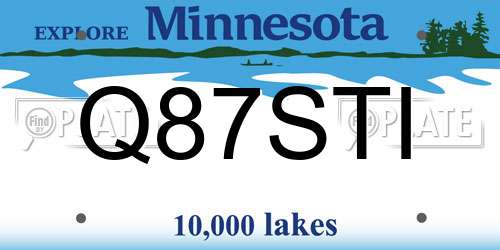 Q87STI Minnesota License Plate