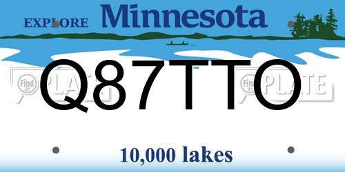 Q87TTO Minnesota License Plate