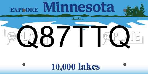 Q87TTQ Minnesota License Plate