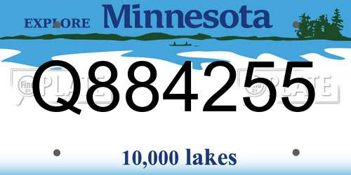 Q884255 Minnesota License Plate