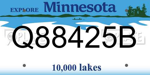 Q88425B Minnesota License Plate
