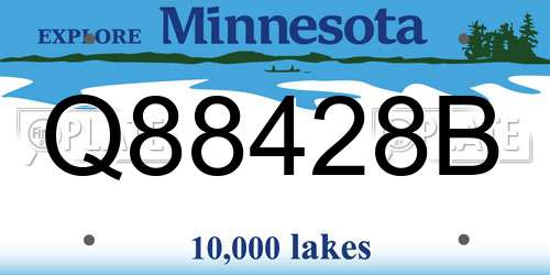 Q88428B Minnesota License Plate