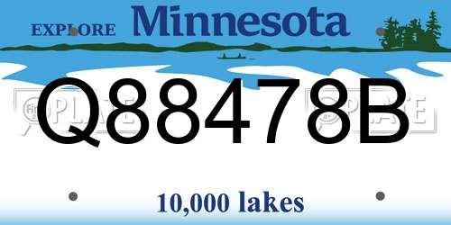 Q88478B Minnesota License Plate