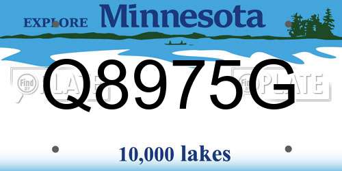 Q8975G Minnesota License Plate