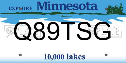 Q89TSG Minnesota License Plate