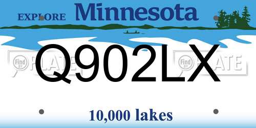 Q902LX Minnesota License Plate