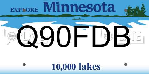 Q90FDB Minnesota License Plate