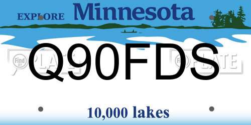 Q90FDS Minnesota License Plate