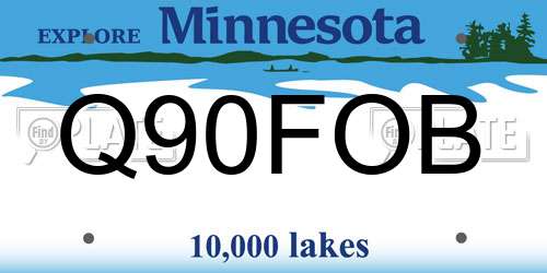 Q90FOB Minnesota License Plate