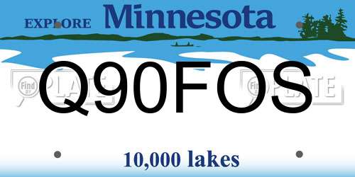 Q90FOS Minnesota License Plate