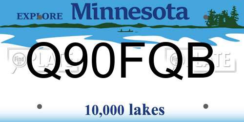 Q90FQB Minnesota License Plate