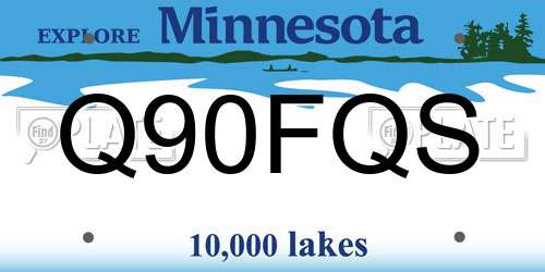 Q90FQS Minnesota License Plate