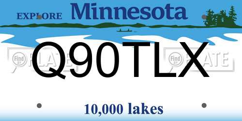 Q90TLX Minnesota License Plate