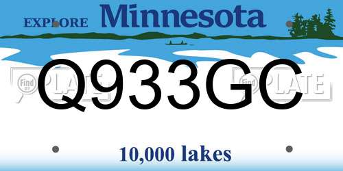 Q933GC Minnesota License Plate