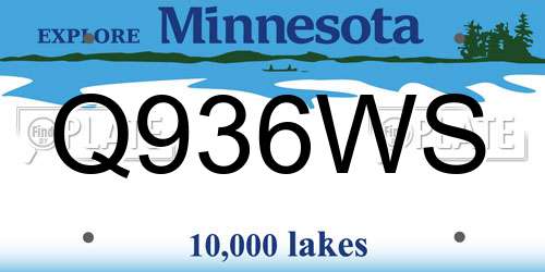 Q936WS Minnesota License Plate