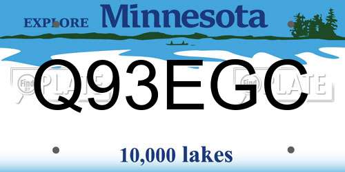 Q93EGC Minnesota License Plate