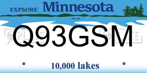 Q93GSM Minnesota License Plate