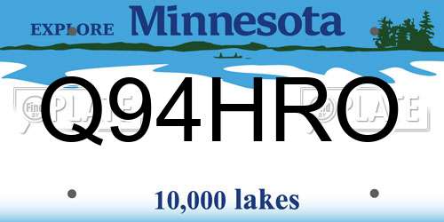 Q94HRO Minnesota License Plate