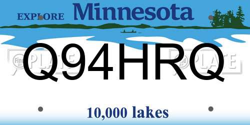 Q94HRQ Minnesota License Plate