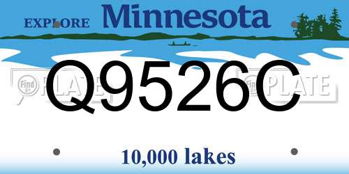 Q9526C Minnesota License Plate
