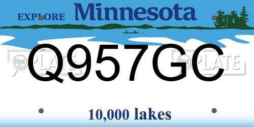Q957GC Minnesota License Plate