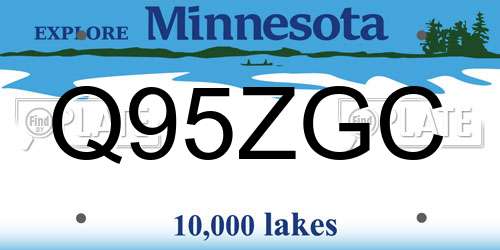 Q95ZGC Minnesota License Plate