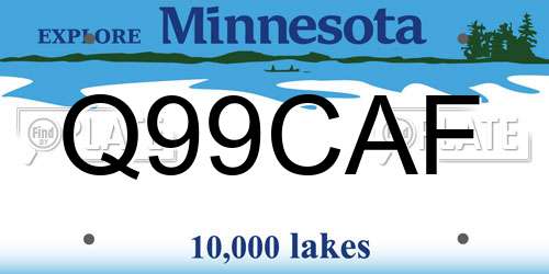 Q99CAF Minnesota License Plate