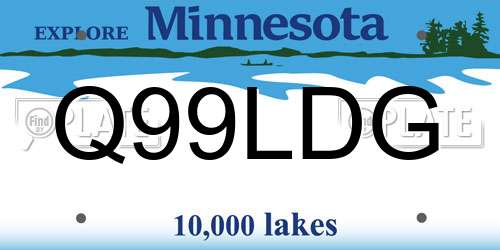 Q99LDG Minnesota License Plate
