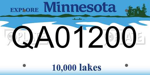 QA01200 Minnesota License Plate