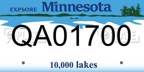 QA01700 Minnesota License Plate