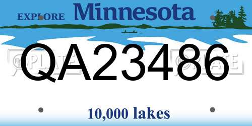 QA23486 Minnesota License Plate
