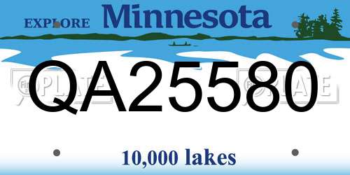 QA25580 Minnesota License Plate