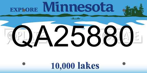 QA25880 Minnesota License Plate