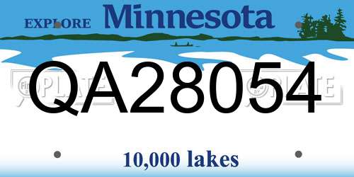 QA28054 Minnesota License Plate