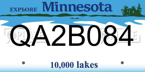 QA2B084 Minnesota License Plate